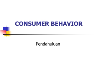 CONSUMER BEHAVIOR