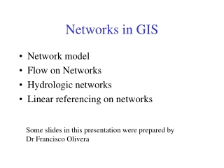 Networks in GIS