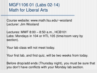 MGF1106 01 (Labs 02-14) Math for Liberal Arts