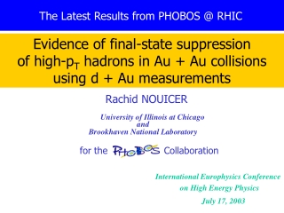 The Latest Results from PHOBOS @ RHIC