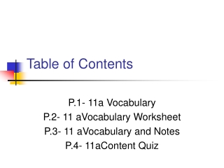 Table of Contents