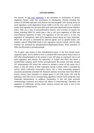 Cell Cycle Inhibitor