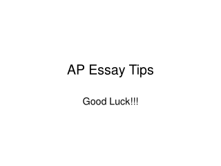 AP Essay Tips