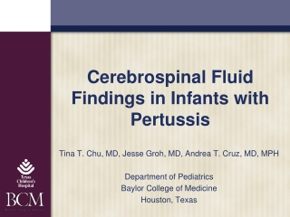 Cerebrospinal Fluid Findings in Infants with Pertussis