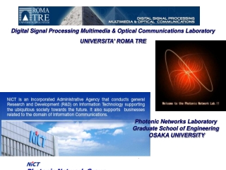 Digital Signal Processing Multimedia &amp; Optical Communications Laboratory UNIVERSITA’ ROMA TRE