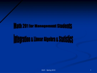 Math 201 for Management Students