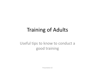 Training of Adults