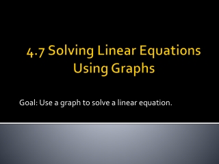 4.7 Solving Linear Equations Using Graphs