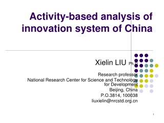 Activity-based analysis of innovation system of China