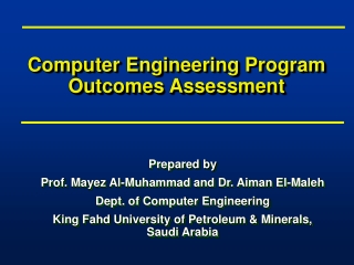 Computer Engineering Program Outcomes Assessment