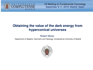 Obtaining the value of the dark energy from hyperconical universes
