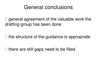 General conclusions