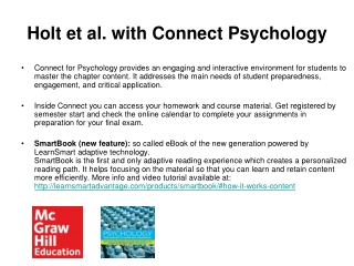 Holt et al. with Connect Psychology