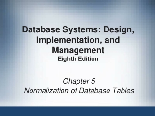 Database Systems: Design, Implementation, and Management Eighth Edition