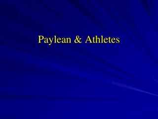 Paylean &amp; Athletes