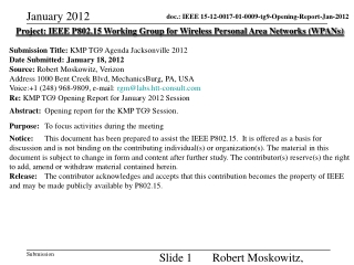 Project: IEEE P802.15 Working Group for Wireless Personal Area Networks (WPANs)