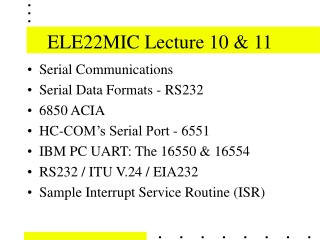 ELE22MIC Lecture 10 &amp; 11