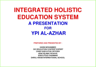 GOVERNING THE INTEGRATED HOLISTIC EDUCATION (IHE) SYSTEM