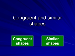 Congruent and similar shapes