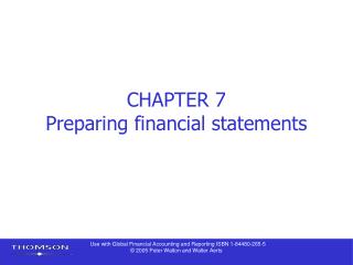 CHAPTER 7 Preparing financial statements
