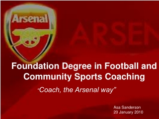 Foundation Degree in Football and Community Sports Coaching