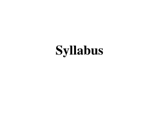 Syllabus