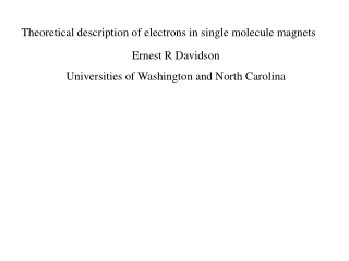 Theoretical description of electrons in single molecule magnets