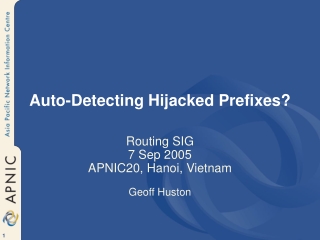 Auto-Detecting Hijacked Prefixes?