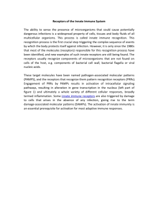 Receptors of the Innate Immune System