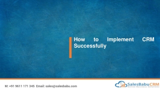 How to Implement CRM Successfully