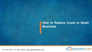 How to Reduce Costs in Small Business