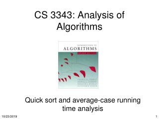 CS 3343: Analysis of Algorithms