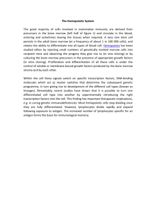The Hemopoietic System