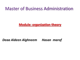 Master of Business Administration