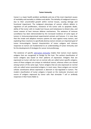 Tumor Immunity