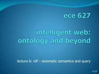 e ce 627 intelligent web: ontology and beyond