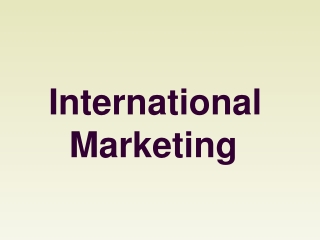 International Marketing