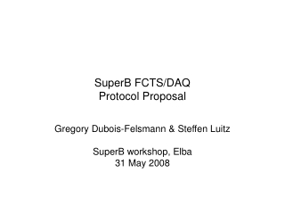 SuperB FCTS/DAQ Protocol Proposal