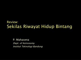 Review: Sekilas Riwayat Hidup Bintang