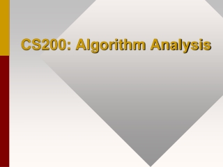 CS200: Algorithm Analysis