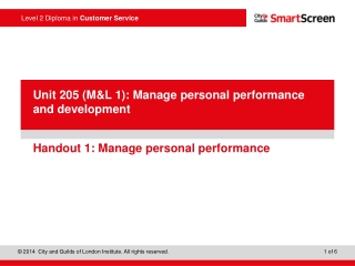 Handout 1: Manage personal performance