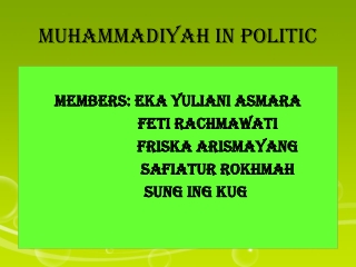 MUHAMMADIYAH IN POLITIC