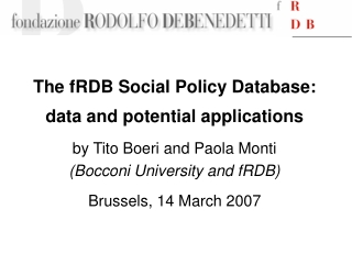 The fRDB Social Policy Database: data and potential applications by Tito Boeri and Paola Monti