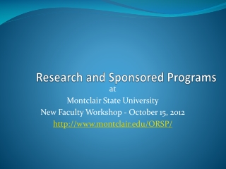 Research and Sponsored Programs