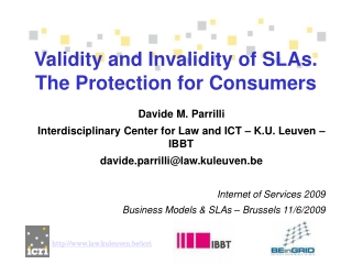 Validity and Invalidity of SLAs. The Protection for Consumers