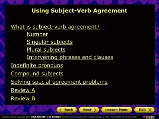 Using Subject-Verb Agreement