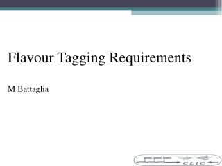 Flavour Tagging Requirements M Battaglia