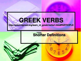 GREEK VERBS ntgreek/learn_nt_greek/verbs1.htm#PARTICIPLE