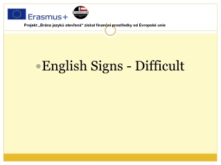 English Signs - Difficult