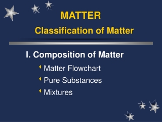 Classification of Matter